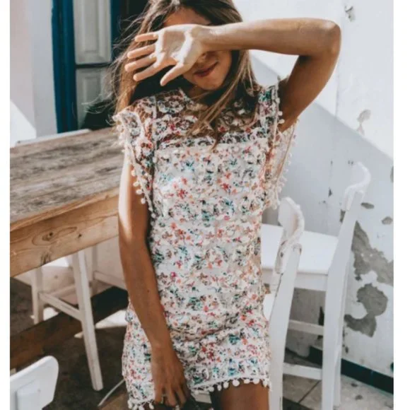 Tularosa Dresses | Nwot Tularosa Elba Rainbow Lace Mini Dress Sz. Xs | Color: Cream/White | Size: Xs | Albaworks's Closet Tularosa Dresses | Nwot Tularosa Elba Rainbow Lace Mini Dress Sz. Xs | Color: Cream/White | Size: Xs | Albaworks's Closet